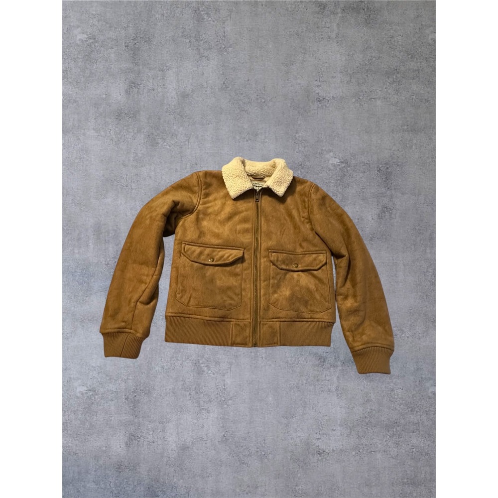 Levi Bomber Jacket Mens S Brown Sherpa Lined Faux Suede LW8RS822
